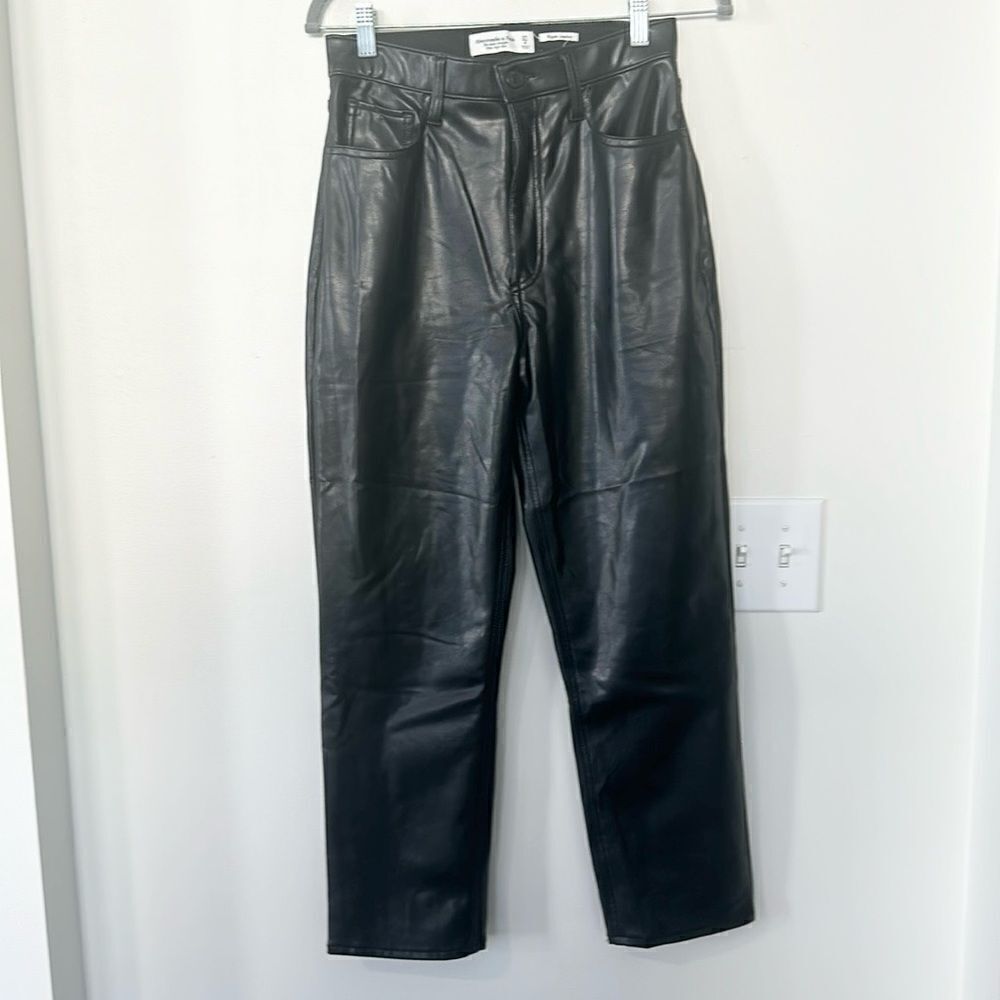 Abercrombie & Fitch Vegan Leather Black Pants 27/4